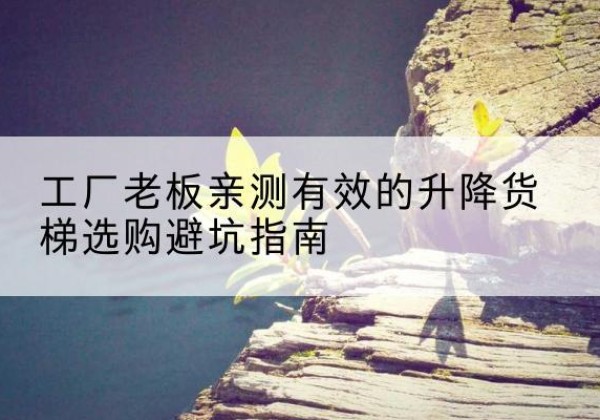 肇州升降货梯怎么选-工厂老板亲测有效的升降货梯选购避坑指南
